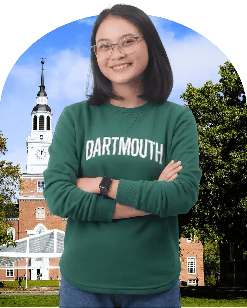 A Dartmouth College student looking confident